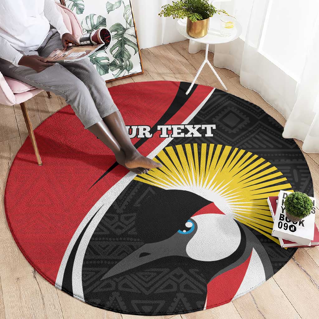 Afro Uganda Rugby Custom Round Carpet Go Cranes - African Pattern LT14