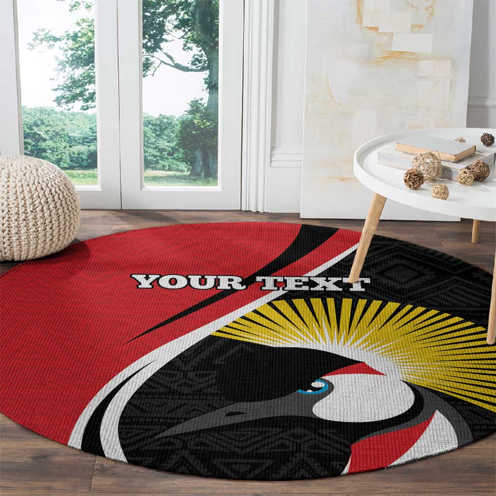 Afro Uganda Rugby Custom Round Carpet Go Cranes - African Pattern LT14