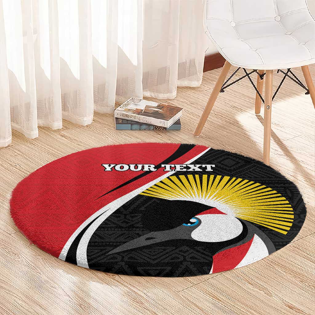 Afro Uganda Rugby Custom Round Carpet Go Cranes - African Pattern LT14