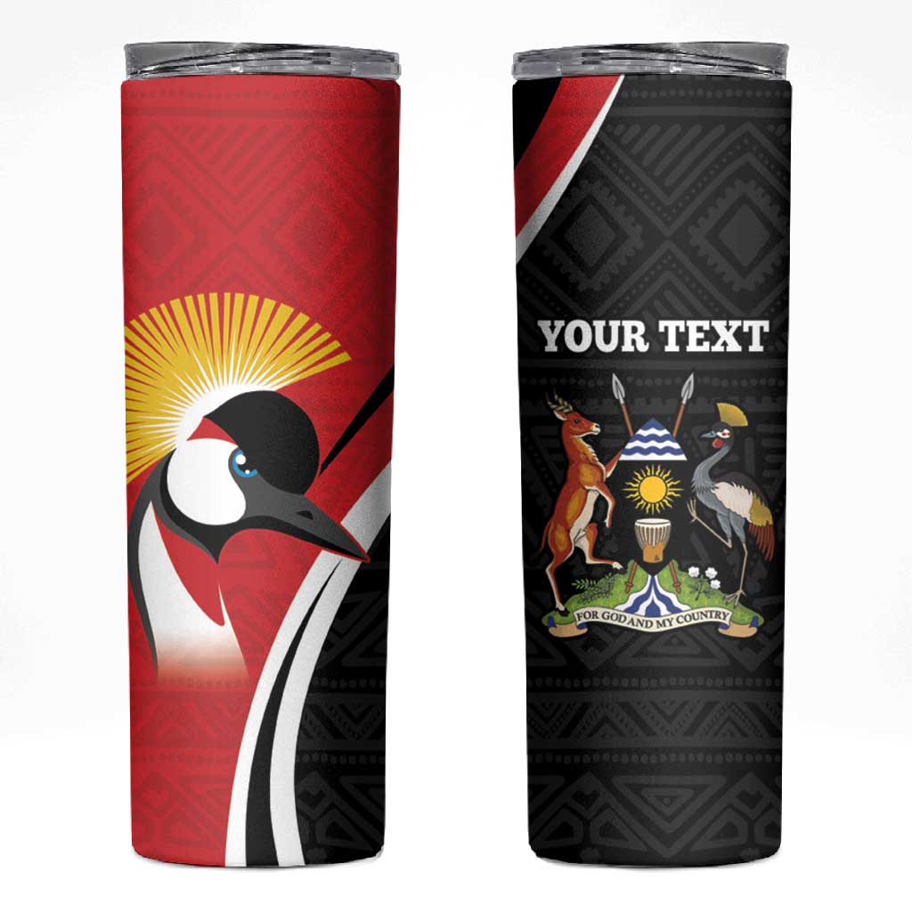 Afro Uganda Rugby Custom Skinny Tumbler Go Cranes - African Pattern LT14
