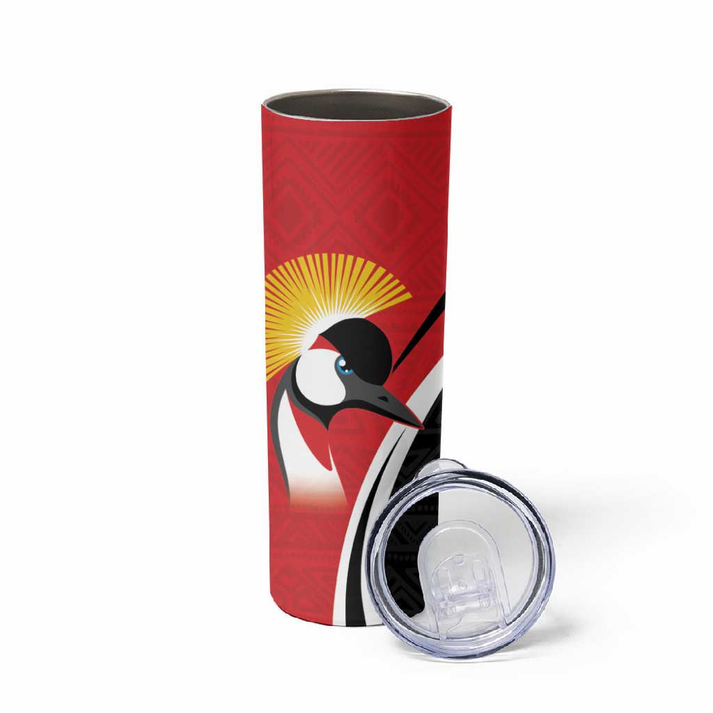 Afro Uganda Rugby Custom Skinny Tumbler Go Cranes - African Pattern LT14