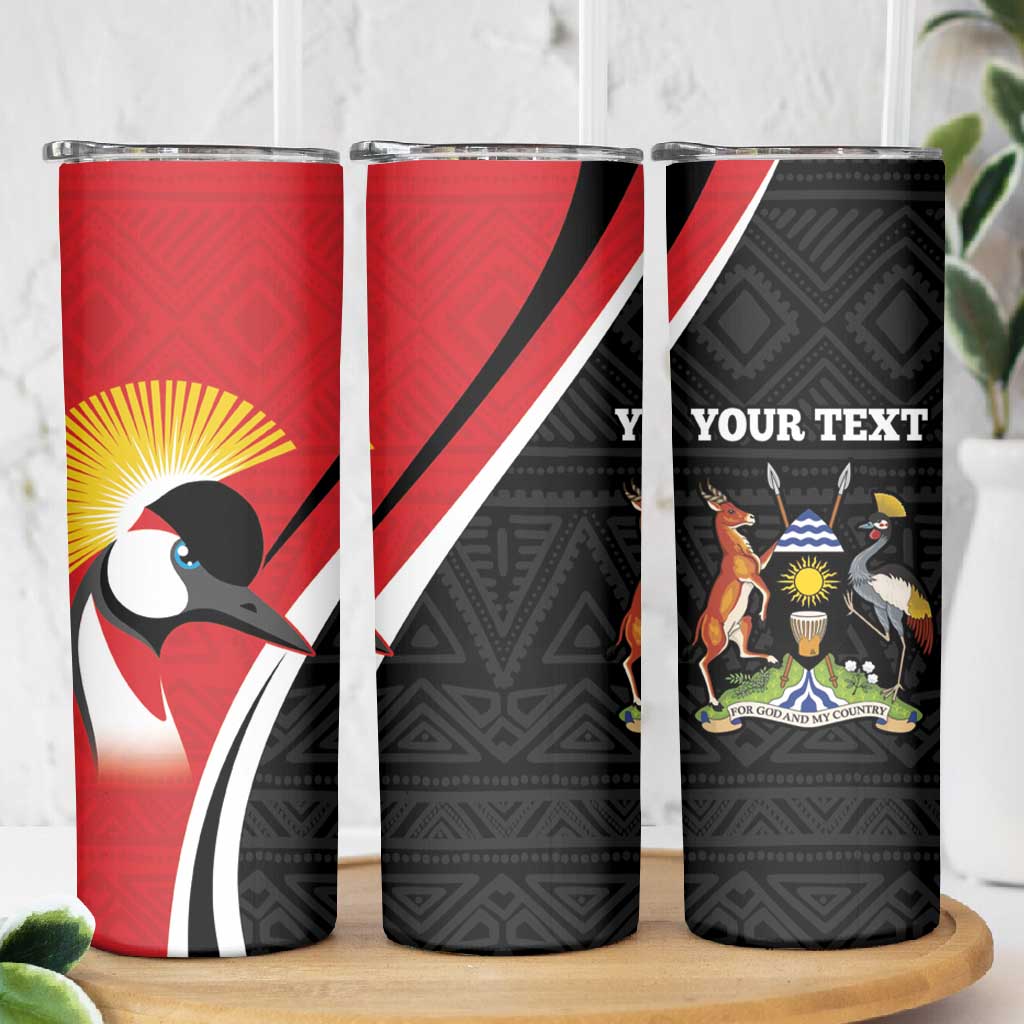 Afro Uganda Rugby Custom Skinny Tumbler Go Cranes - African Pattern LT14