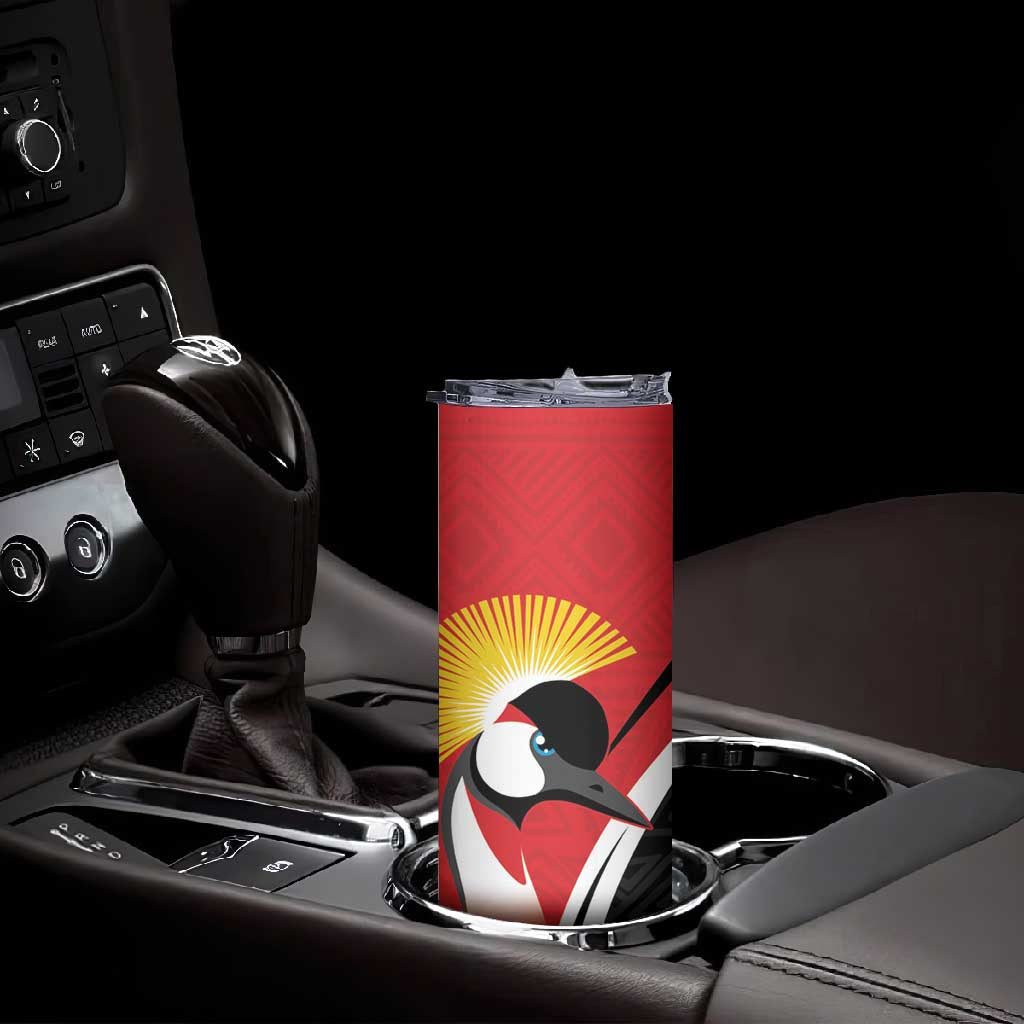 Afro Uganda Rugby Custom Skinny Tumbler Go Cranes - African Pattern LT14