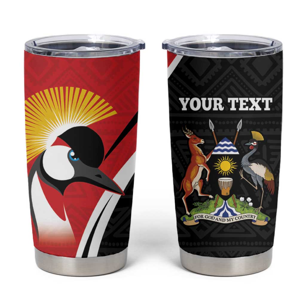Afro Uganda Rugby Custom Tumbler Cup Go Cranes - African Pattern LT14