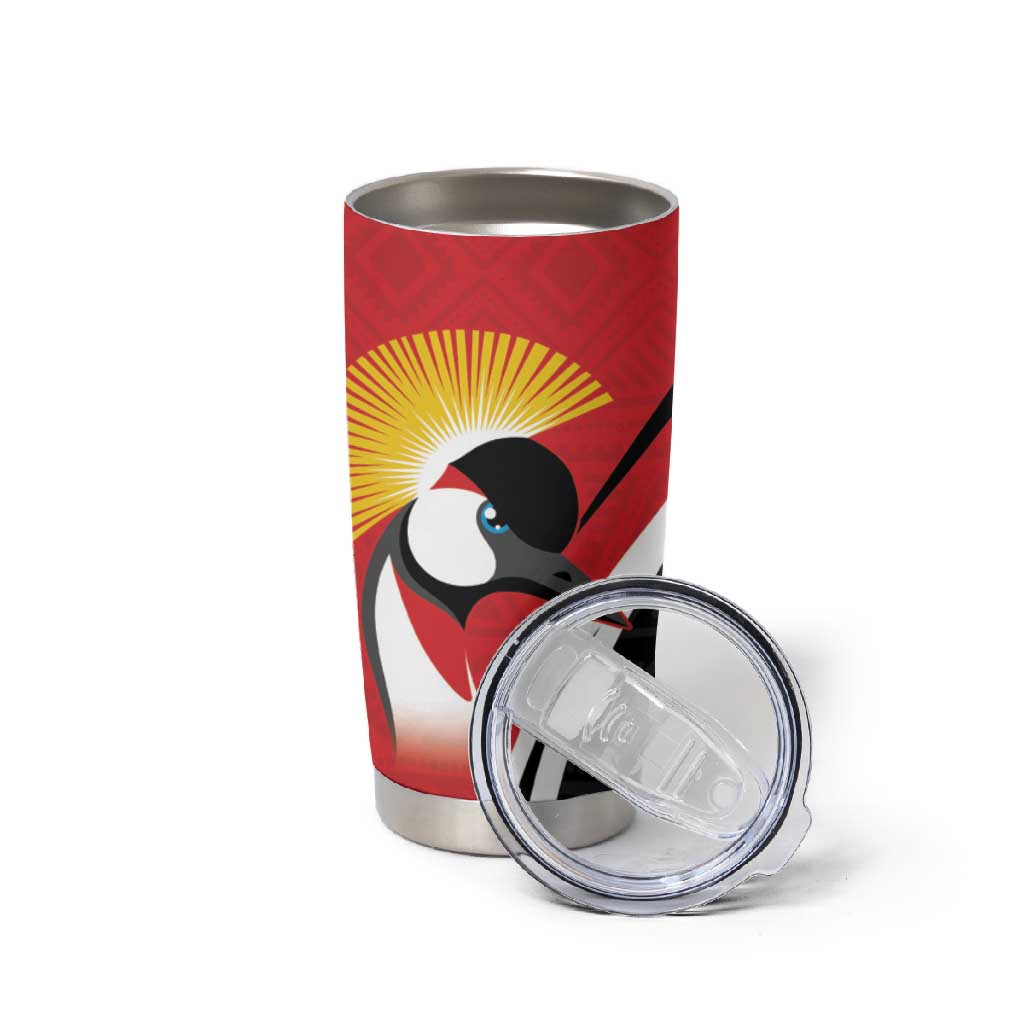 Afro Uganda Rugby Custom Tumbler Cup Go Cranes - African Pattern LT14