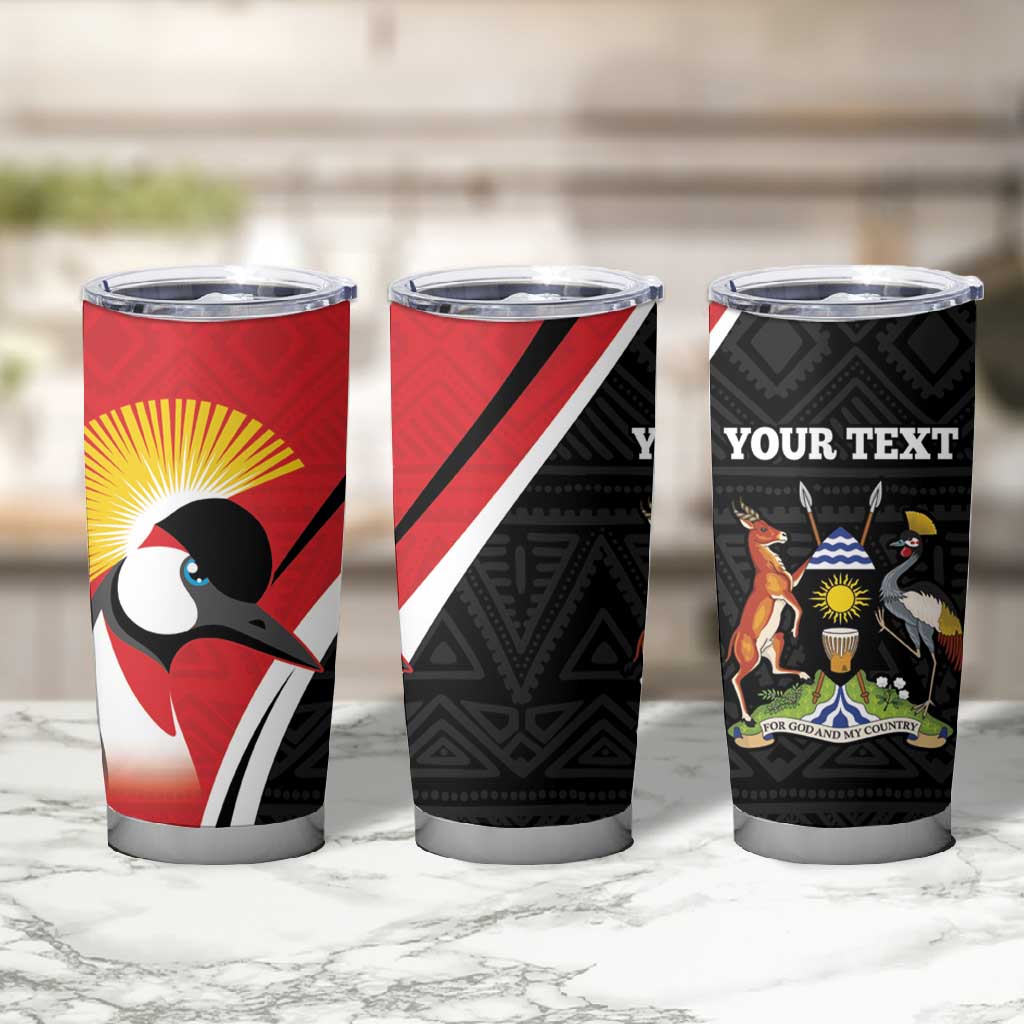 Afro Uganda Rugby Custom Tumbler Cup Go Cranes - African Pattern LT14