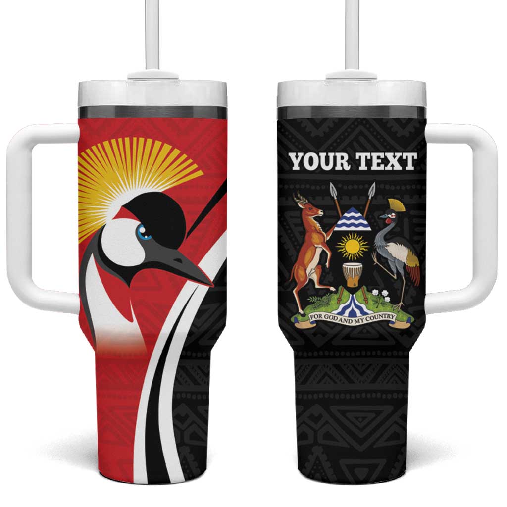 Afro Uganda Rugby Custom Tumbler With Handle Go Cranes - African Pattern LT14