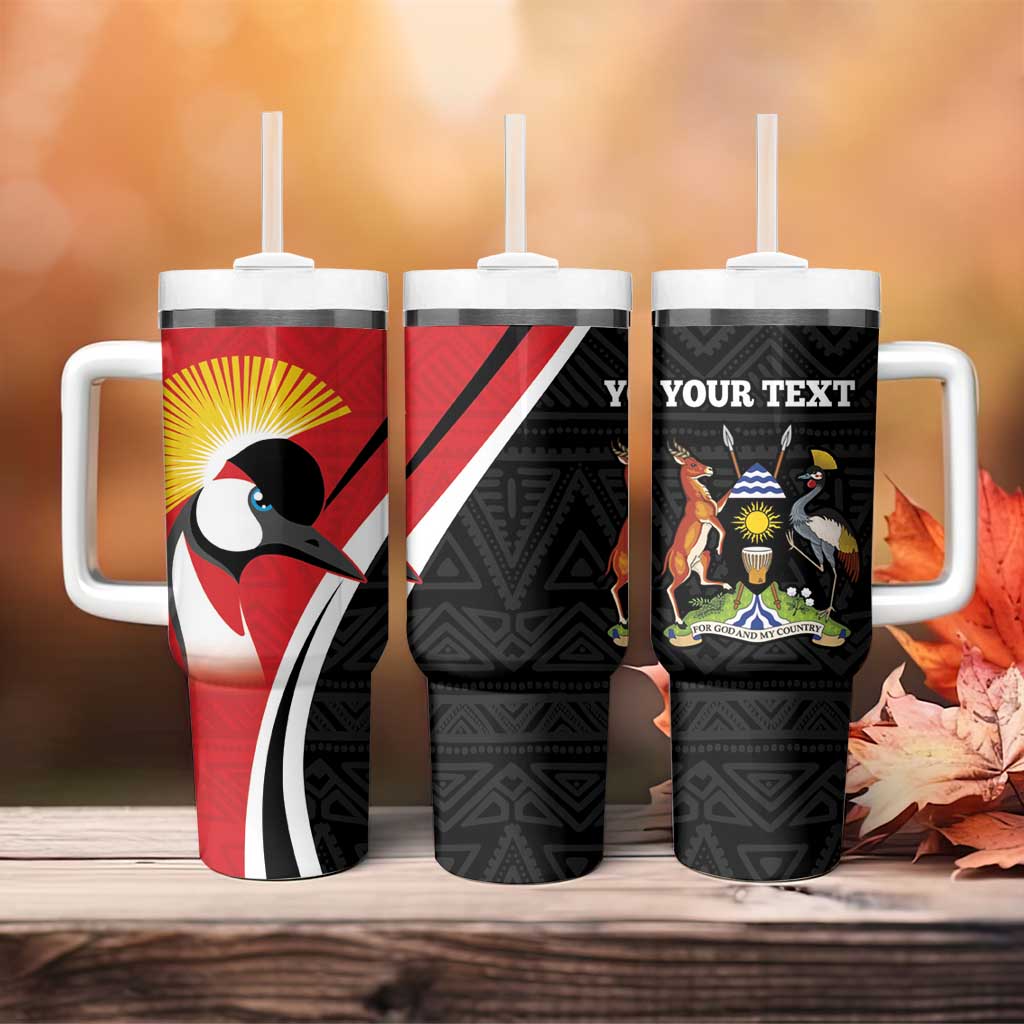 Afro Uganda Rugby Custom Tumbler With Handle Go Cranes - African Pattern LT14