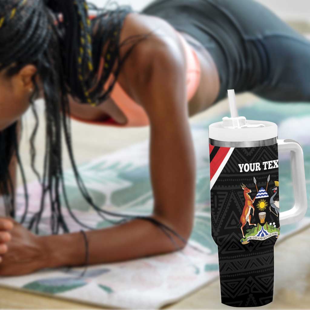 Afro Uganda Rugby Custom Tumbler With Handle Go Cranes - African Pattern LT14