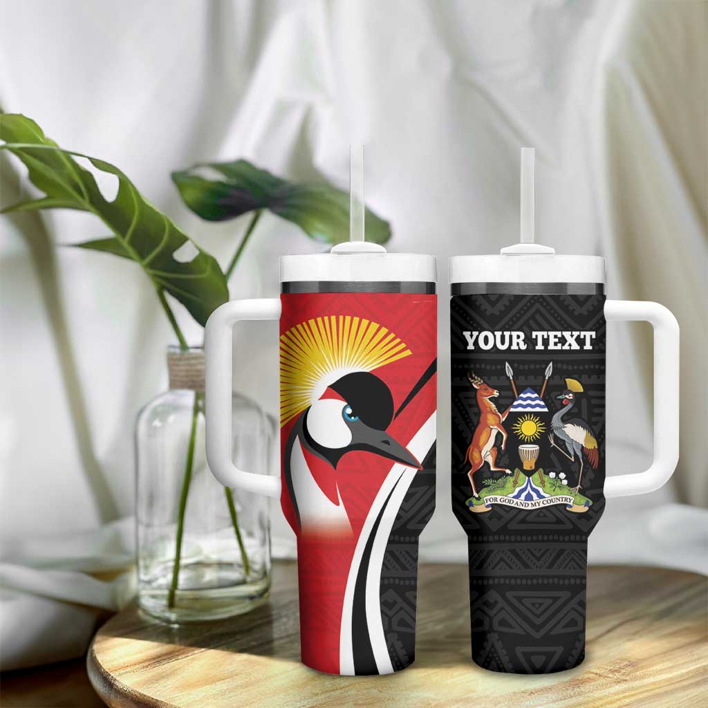 Afro Uganda Rugby Custom Tumbler With Handle Go Cranes - African Pattern LT14