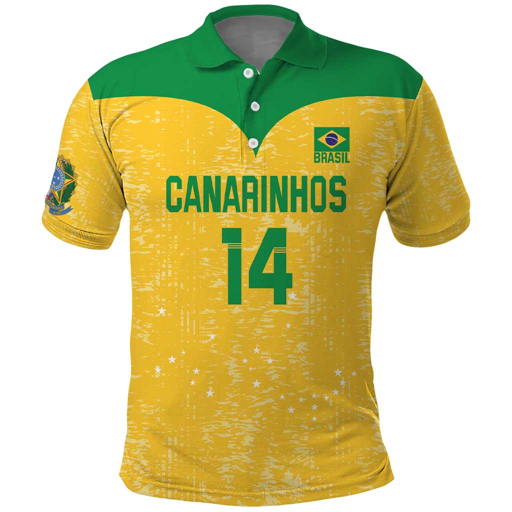 Custom Brasil Volleyball Polo Shirt Vai Canarinhos! LT14