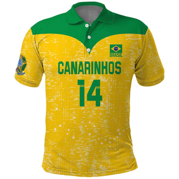 Custom Brasil Volleyball Polo Shirt Vai Canarinhos! LT14
