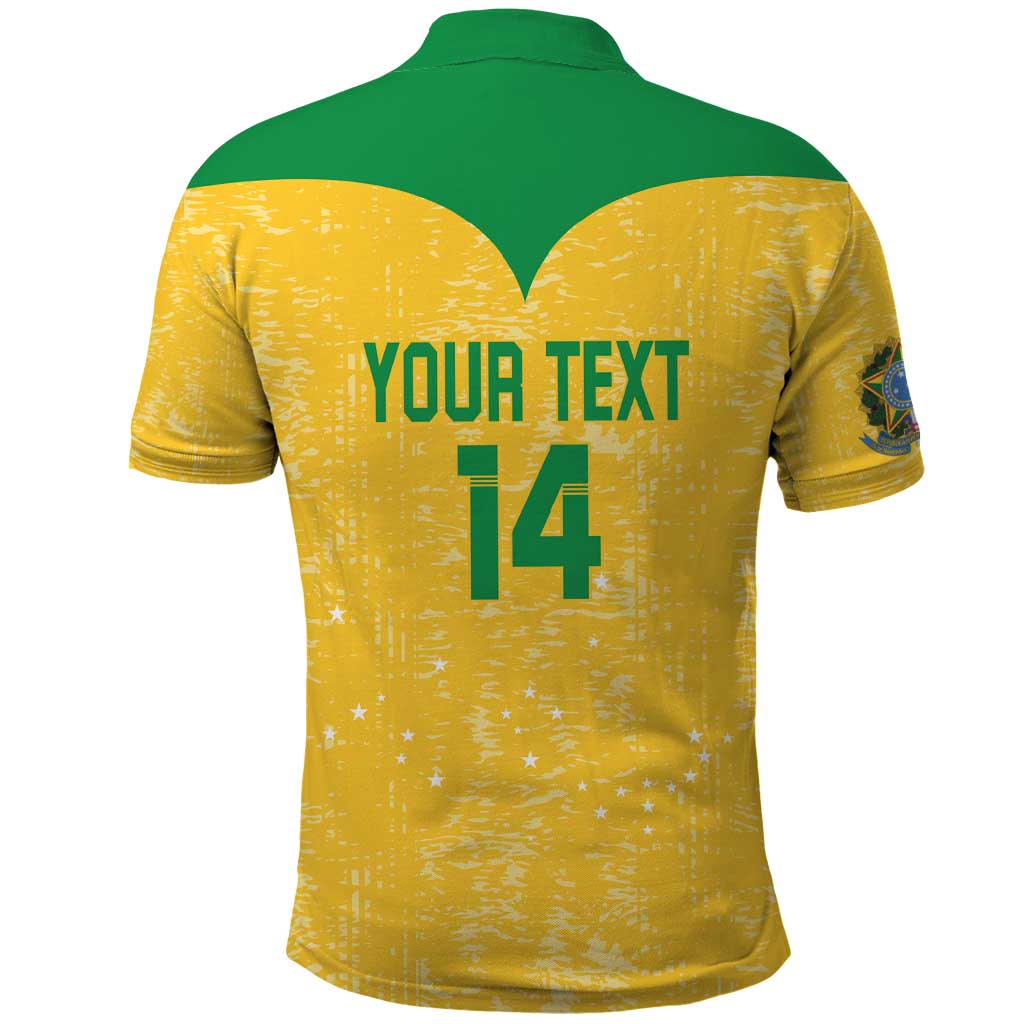 Custom Brasil Volleyball Polo Shirt Vai Canarinhos! LT14