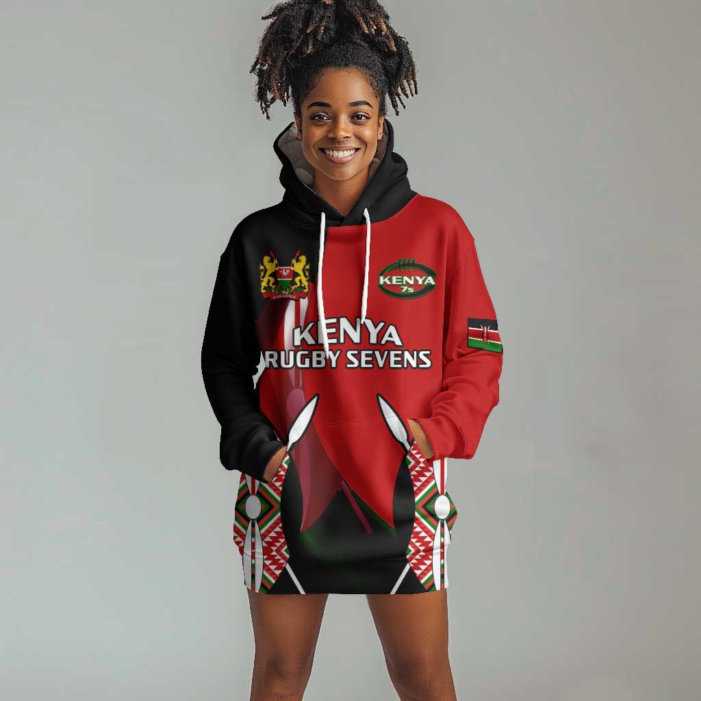 Custom Kenya Rugby Sevens Kenyan Sporty Version Hoodie Dress LT14