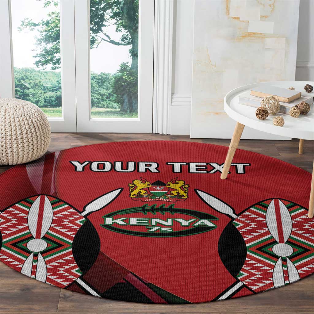 Custom Kenya Rugby Sevens Kenyan Sporty Version Round Carpet LT14