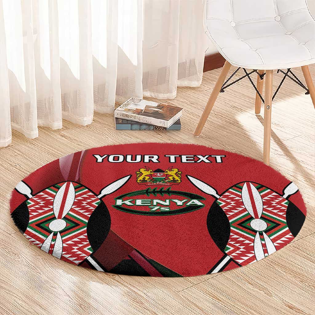 Custom Kenya Rugby Sevens Kenyan Sporty Version Round Carpet LT14