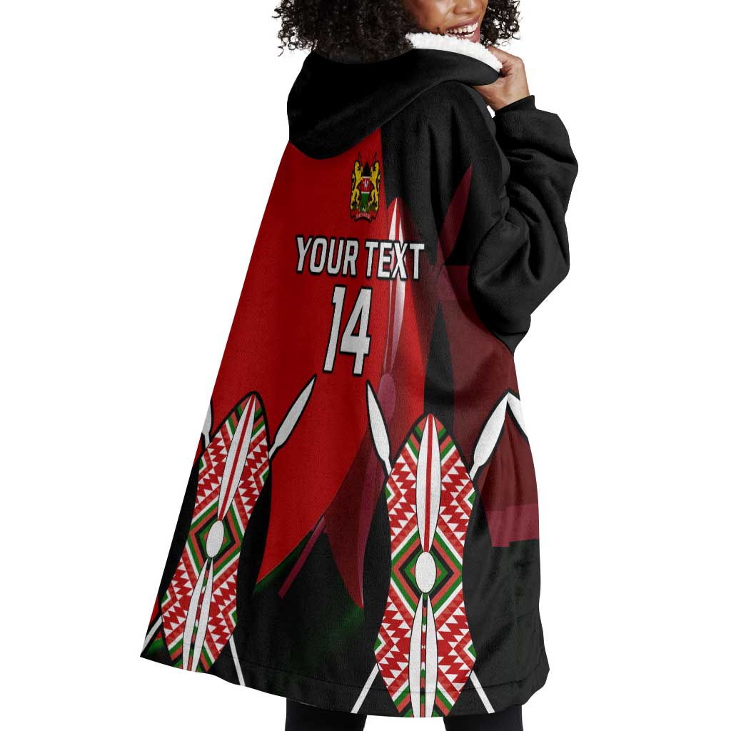 Custom Kenya Rugby Sevens Kenyan Sporty Version Wearable Blanket Hoodie LT14