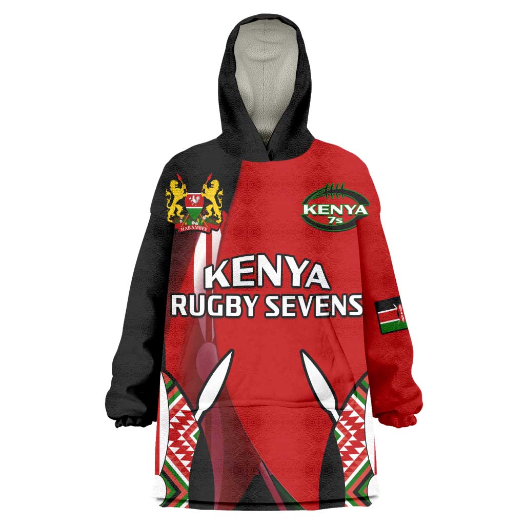Custom Kenya Rugby Sevens Kenyan Sporty Version Wearable Blanket Hoodie LT14