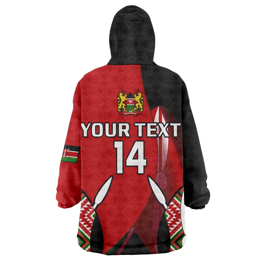 Custom Kenya Rugby Sevens Kenyan Sporty Version Wearable Blanket Hoodie LT14