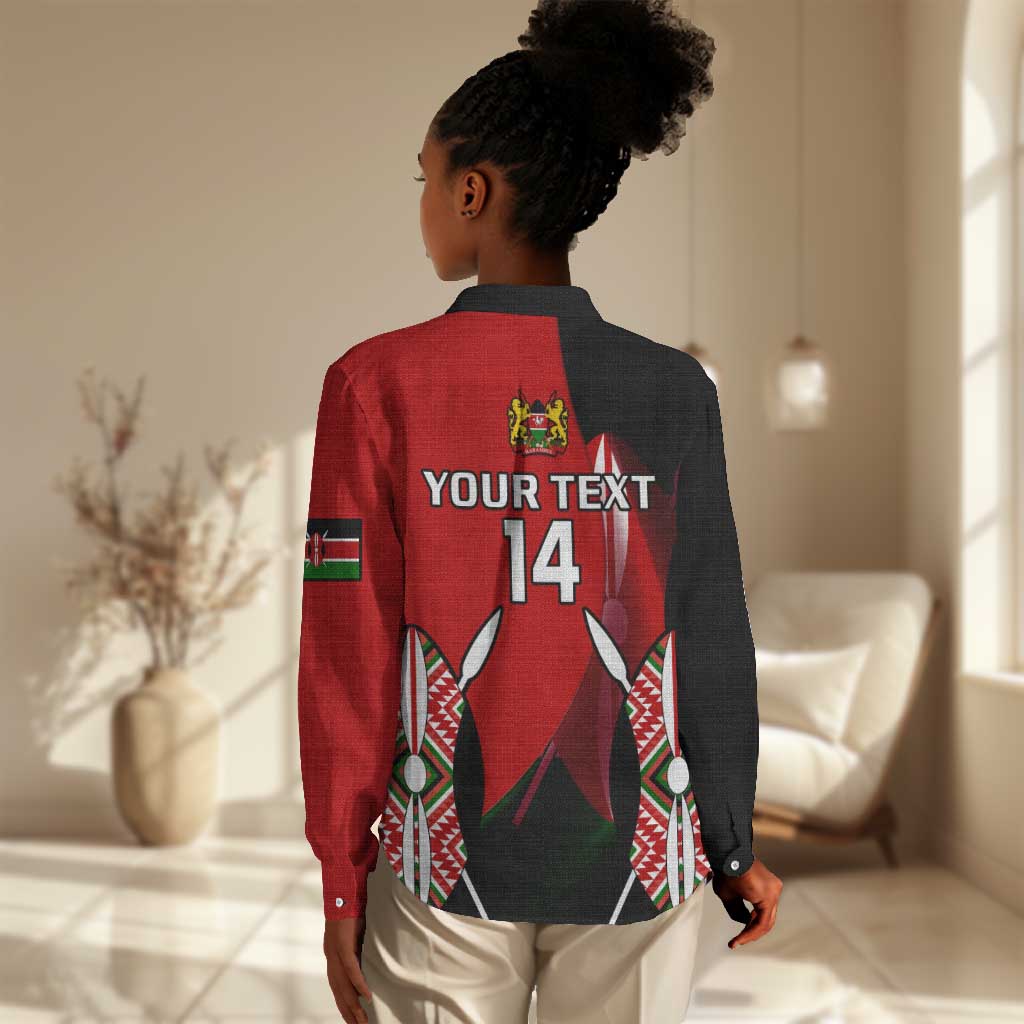 Custom Kenya Rugby Sevens Kenyan Sporty Version Women Casual Shirt LT14