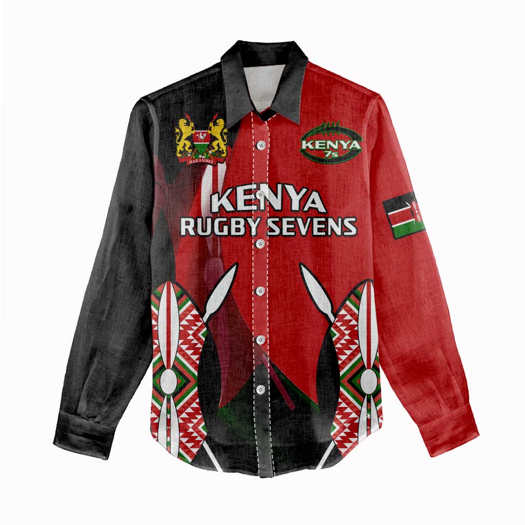 Custom Kenya Rugby Sevens Kenyan Sporty Version Women Casual Shirt LT14
