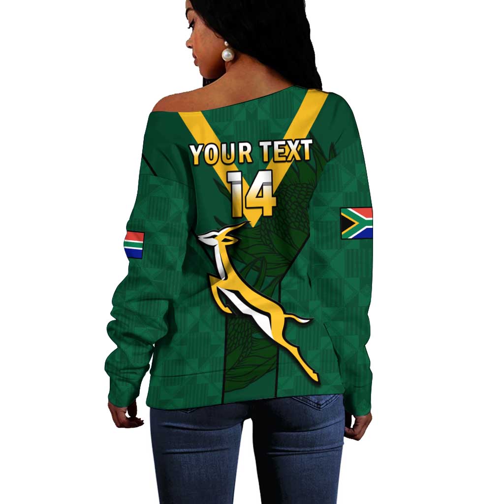 Custom South Africa Rugby Go Blitzboks Sevens Off Shoulder Sweater LT14