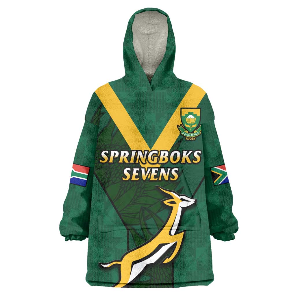 Custom South Africa Rugby Go Blitzboks Sevens Wearable Blanket Hoodie LT14
