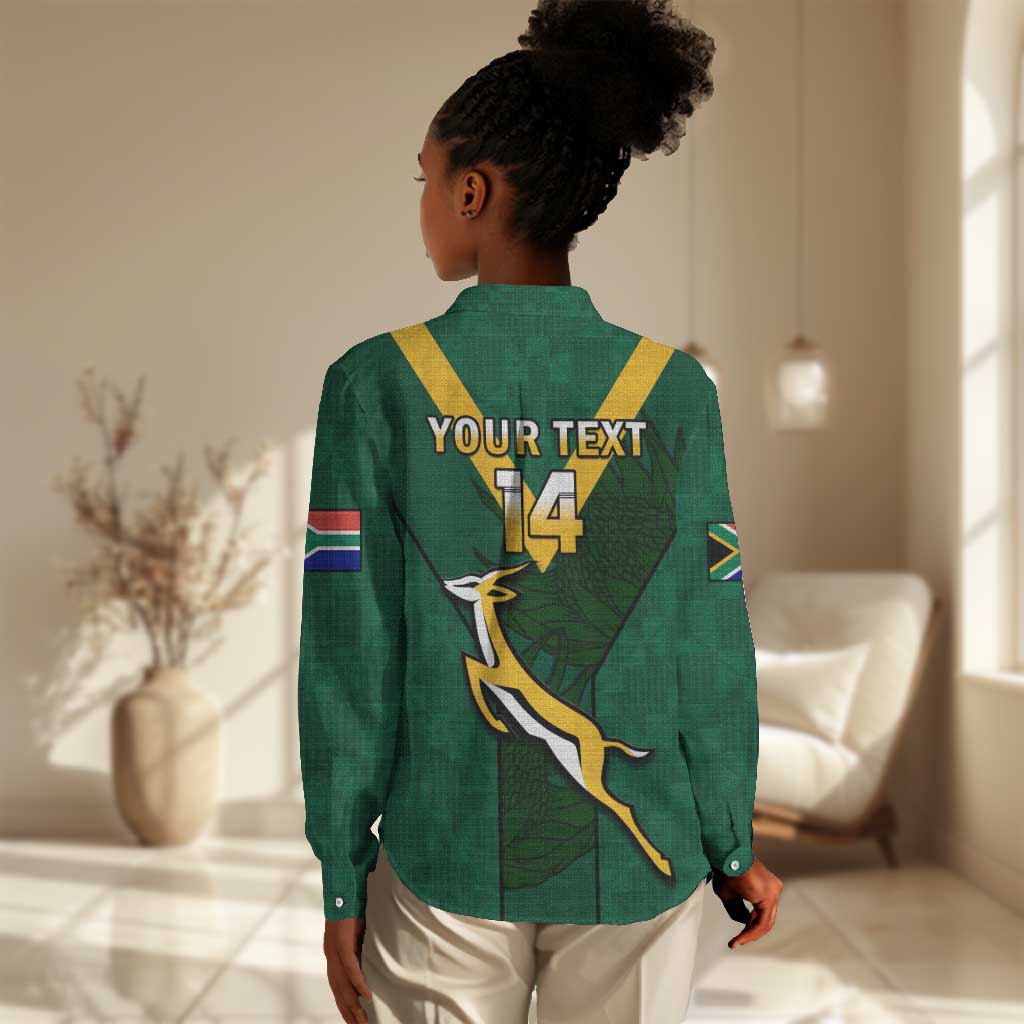 Custom South Africa Rugby Go Blitzboks Sevens Women Casual Shirt LT14
