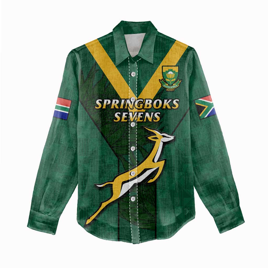 Custom South Africa Rugby Go Blitzboks Sevens Women Casual Shirt LT14