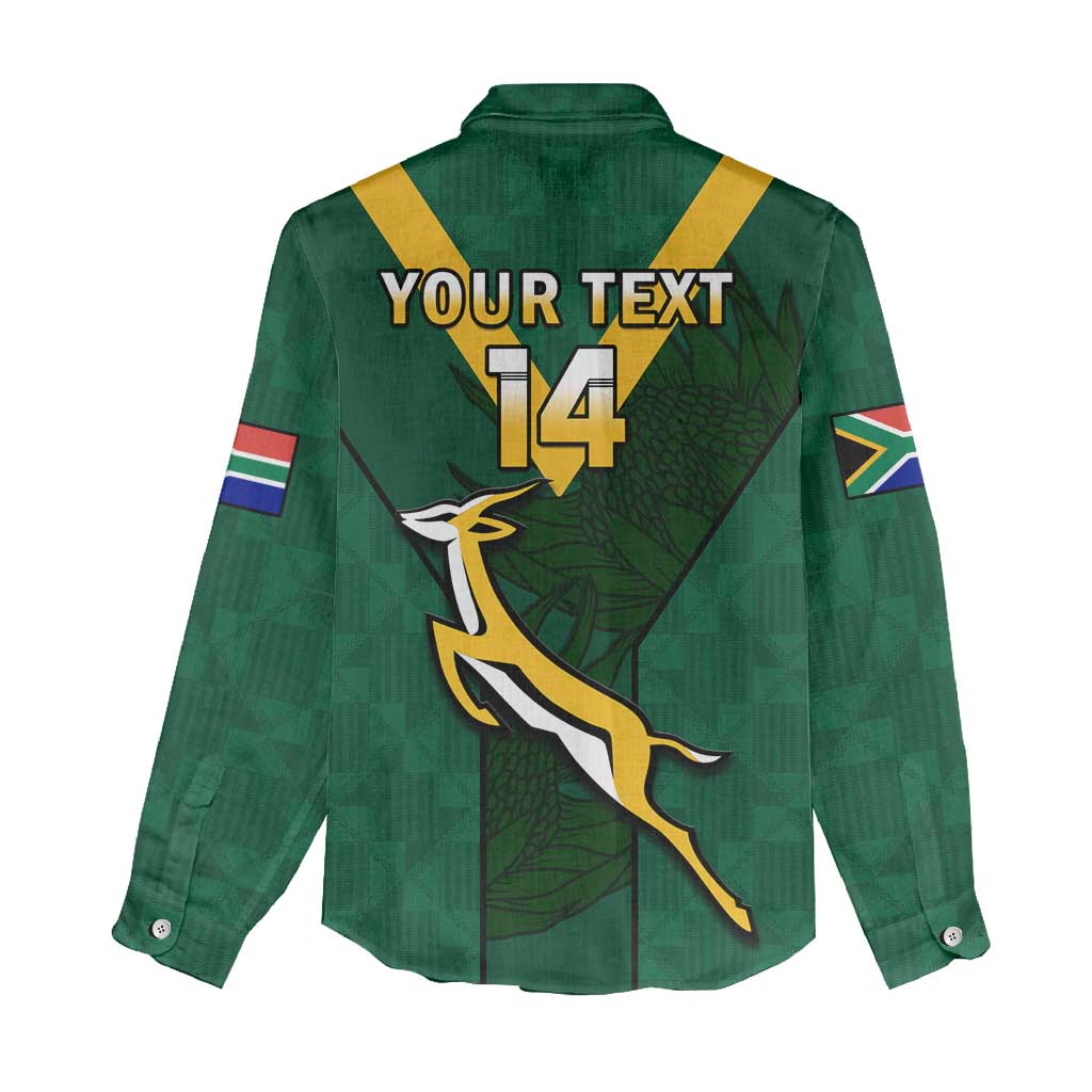 Custom South Africa Rugby Go Blitzboks Sevens Women Casual Shirt LT14