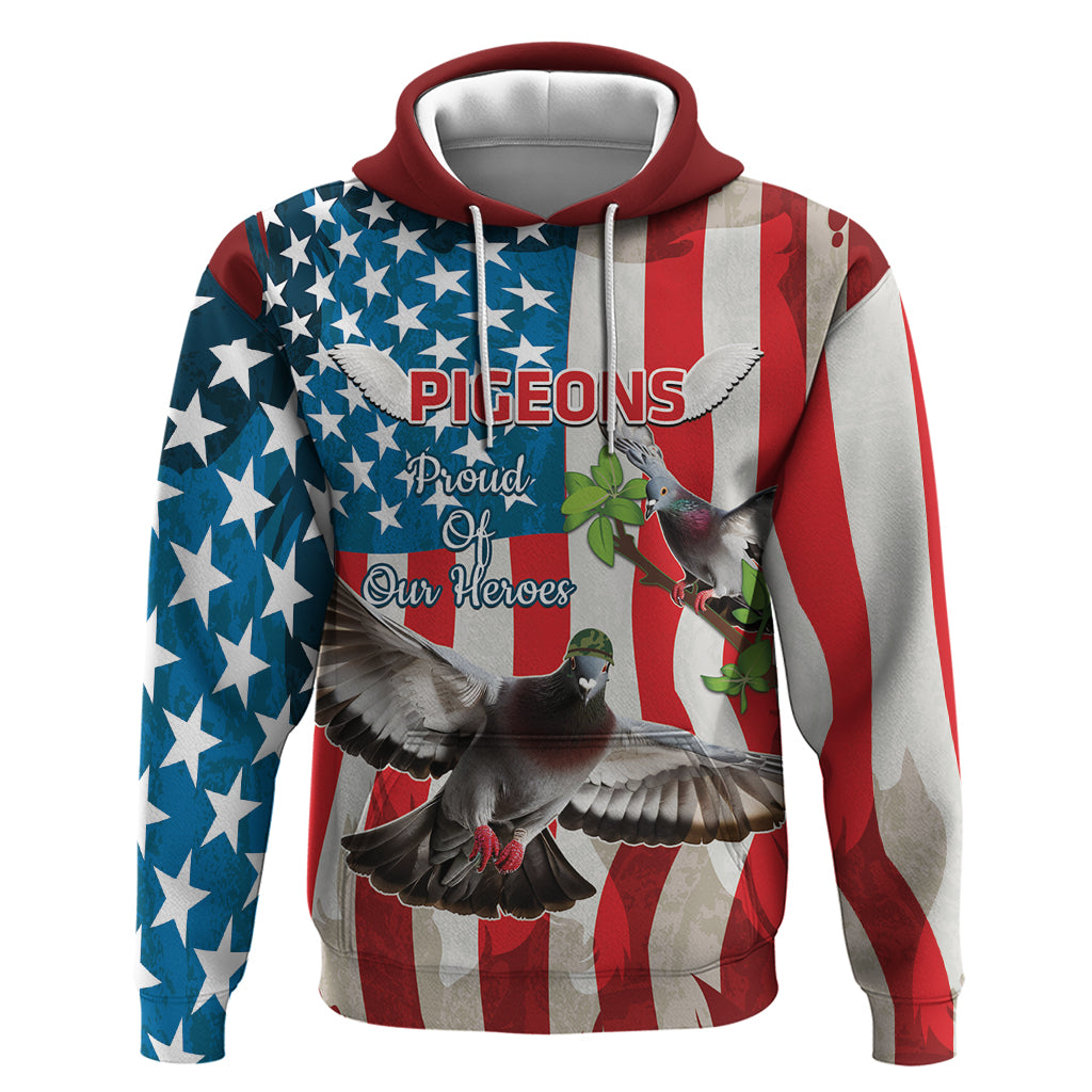 Personalized United States Pigeon Day Hoodie Proud Of Our Heroes Grunge Style LT14