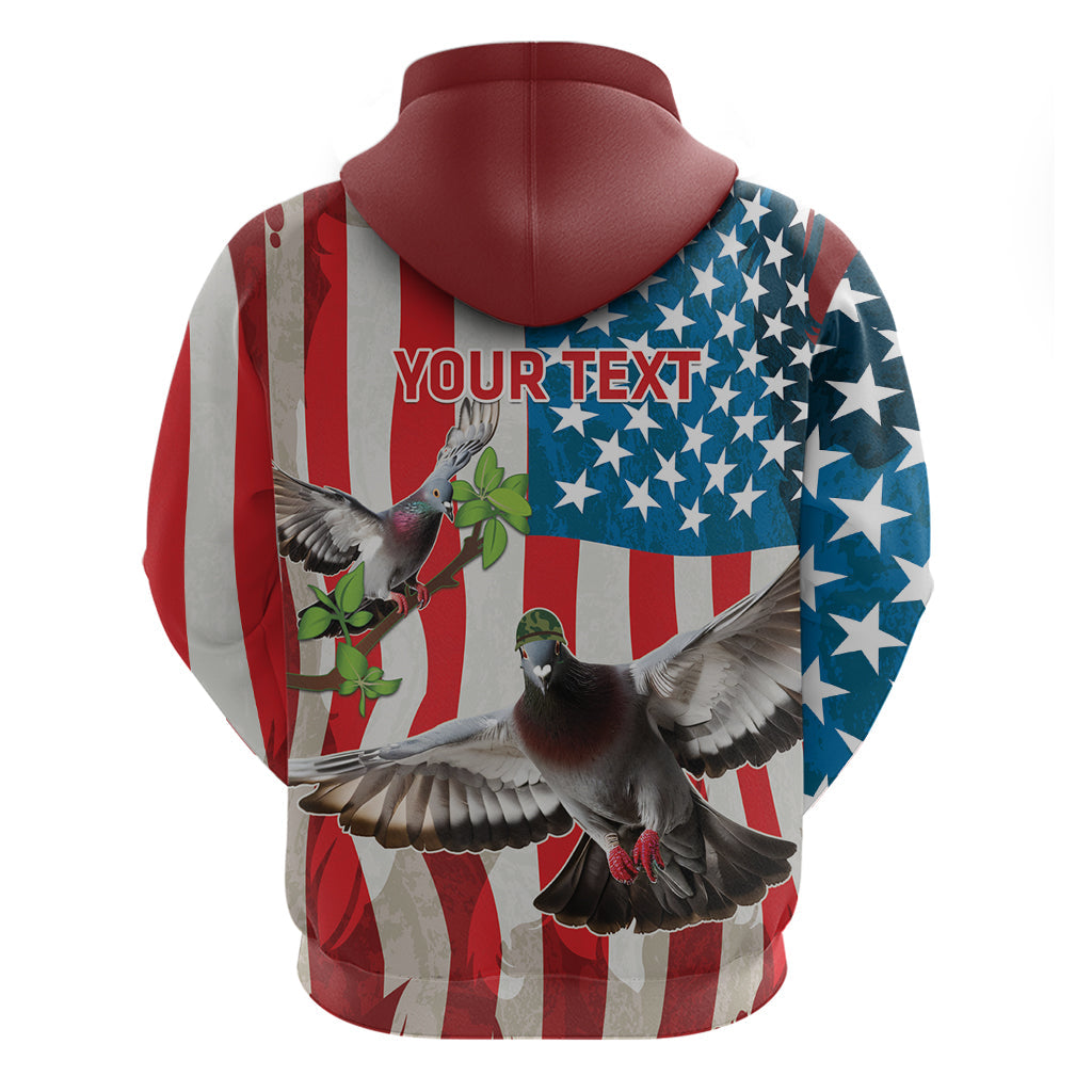 Personalized United States Pigeon Day Hoodie Proud Of Our Heroes Grunge Style LT14