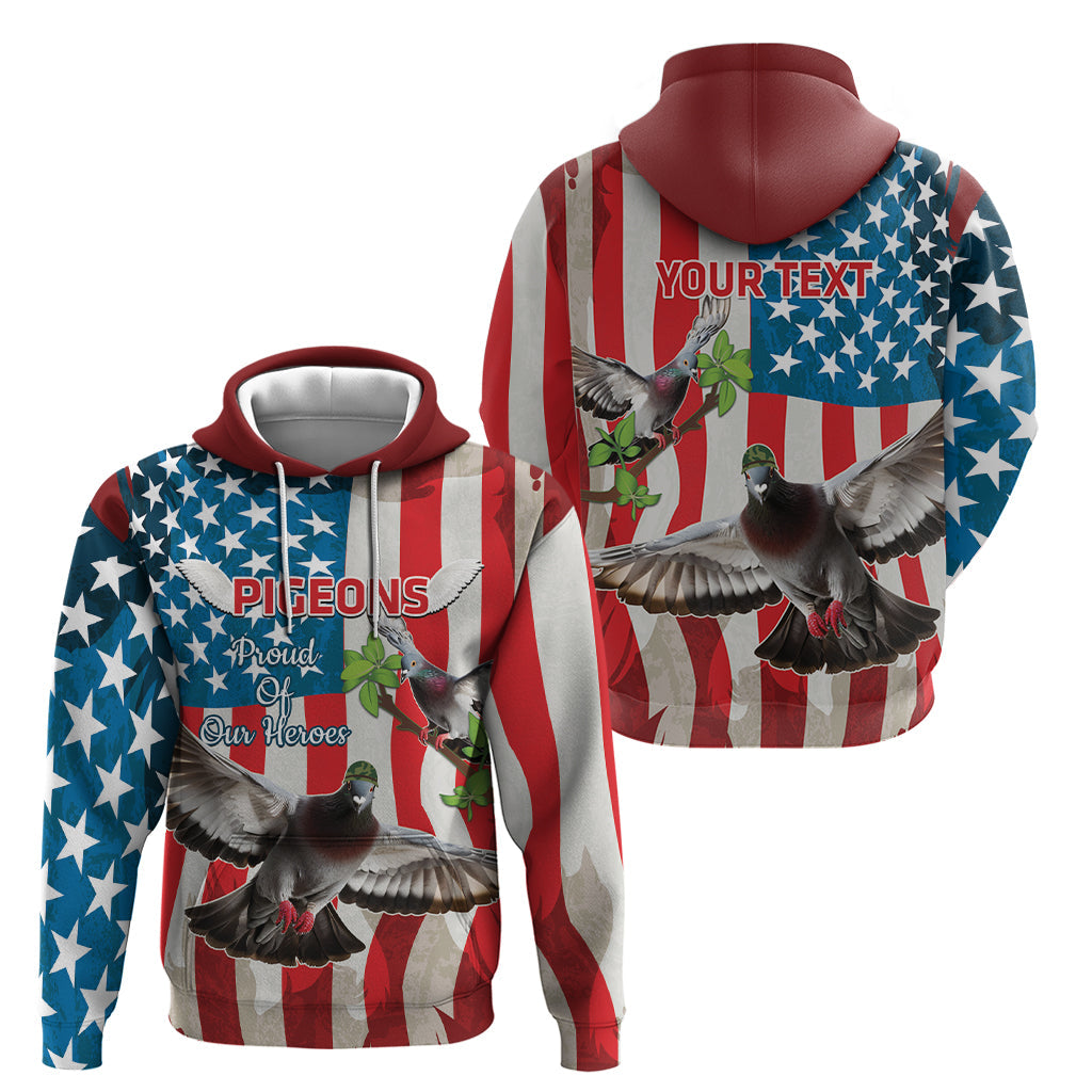 Personalized United States Pigeon Day Hoodie Proud Of Our Heroes Grunge Style LT14