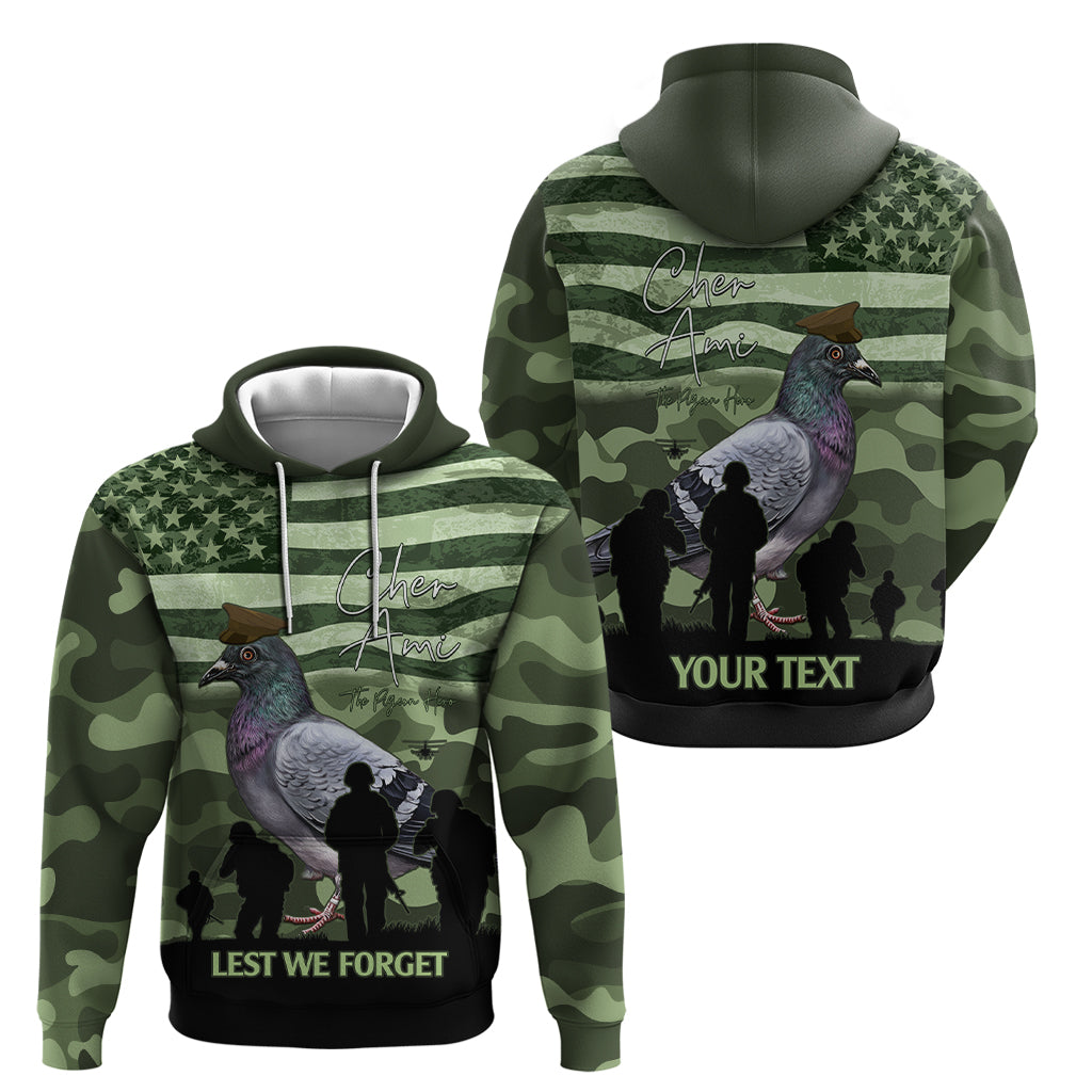 Personalized USA Cher Ami Hoodie Lest We Forget Pigeon Hero LT14