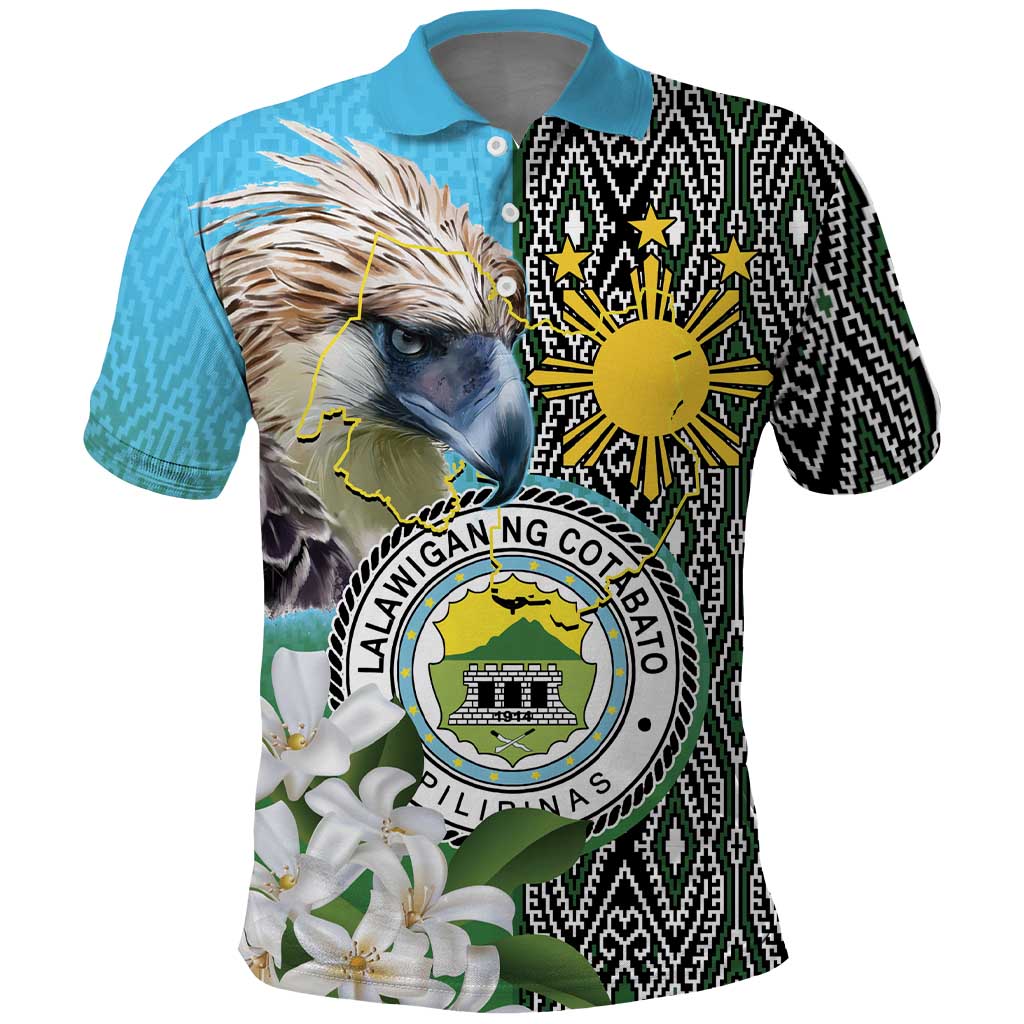 Cotabato Philippines Province Polo Shirt Filipino Eagle Sampaguita Tinalak Pattern LT14
