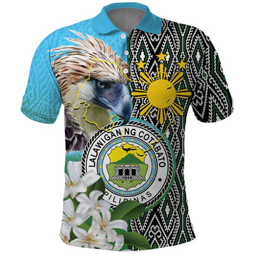 Cotabato Philippines Province Polo Shirt Filipino Eagle Sampaguita Tinalak Pattern LT14