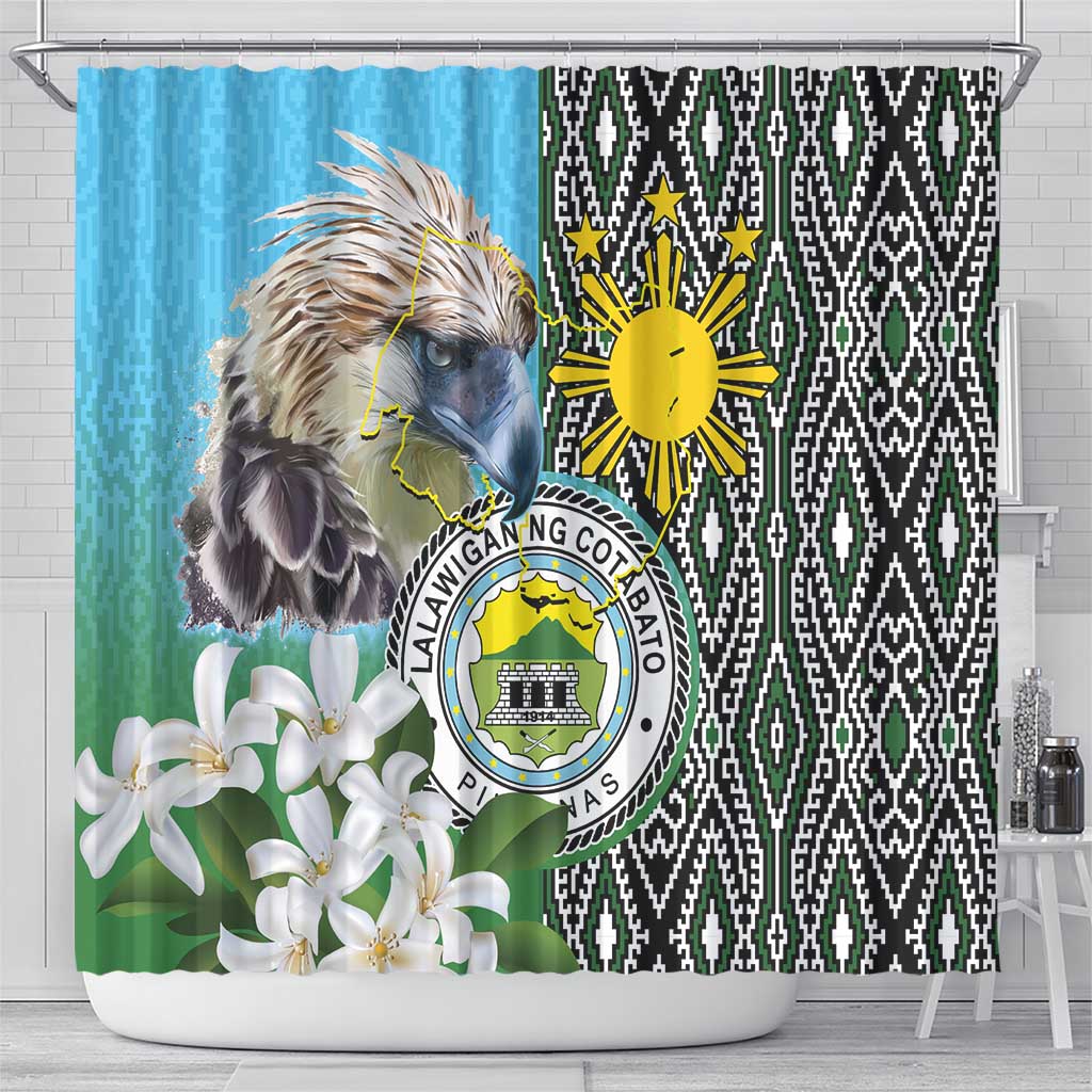Cotabato Philippines Province Shower Curtain Filipino Eagle Sampaguita Tinalak Pattern LT14