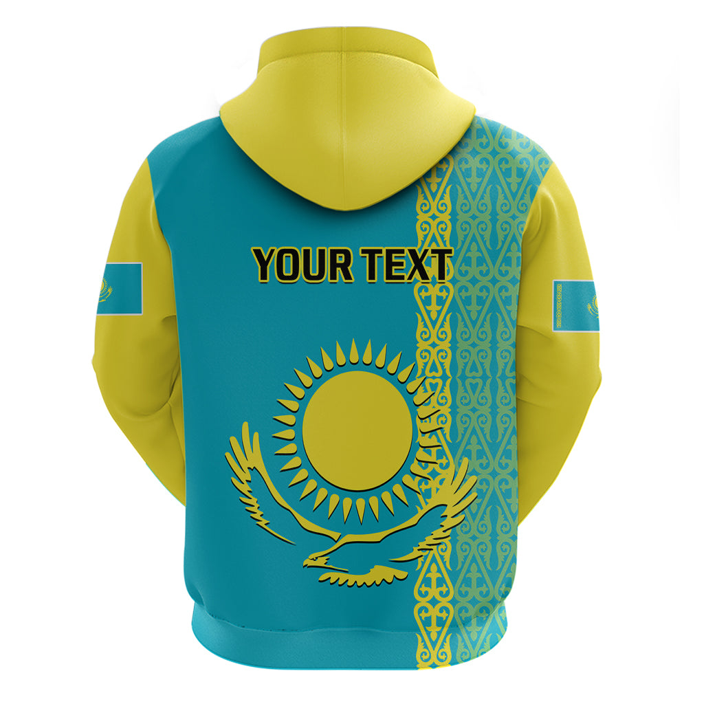 Custom Kazakhstan Hoodie Kazakh Traditional Pattern Blue Version LT14