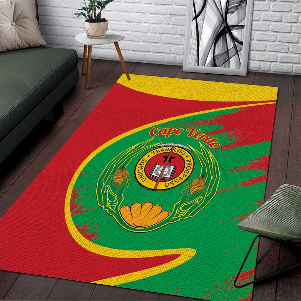 Cape Verde 1975-1992 Area Rug Coat Of Arms Grunge Style LT14
