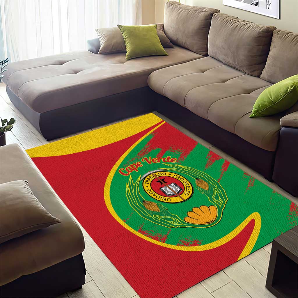 Cape Verde 1975-1992 Area Rug Coat Of Arms Grunge Style LT14