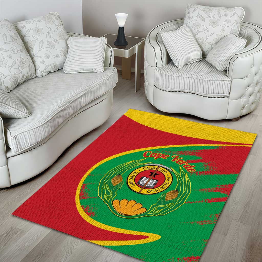 Cape Verde 1975-1992 Area Rug Coat Of Arms Grunge Style LT14