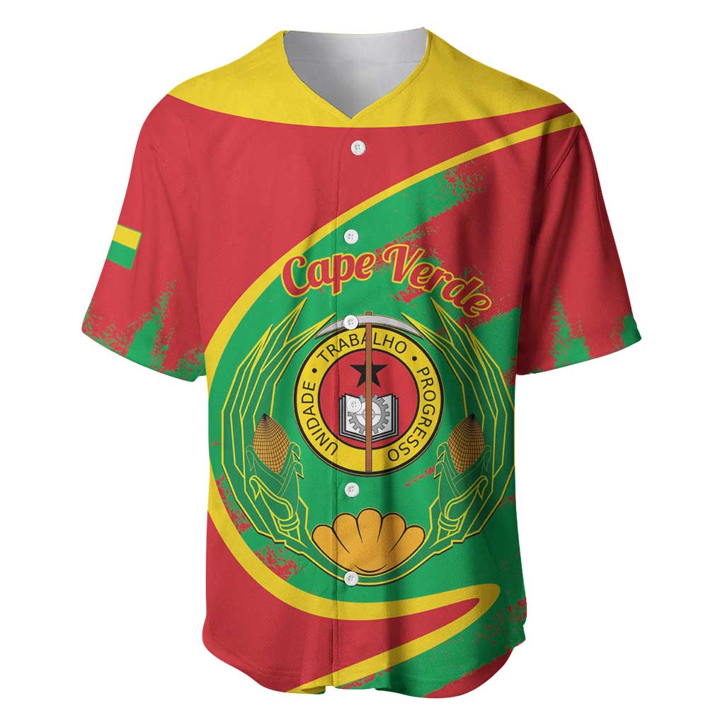 Cape Verde 1975-1992 Baseball Jersey Coat Of Arms Grunge Style LT14