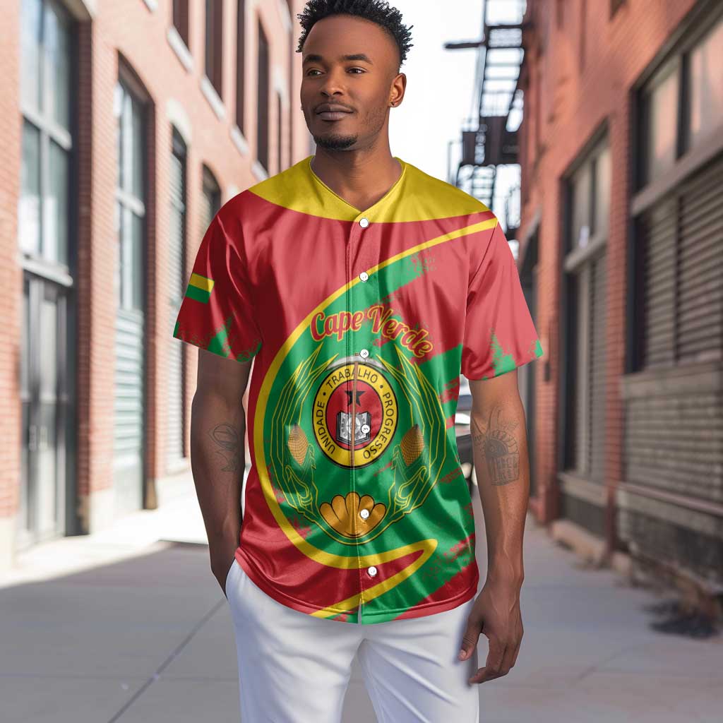 Cape Verde 1975-1992 Baseball Jersey Coat Of Arms Grunge Style LT14