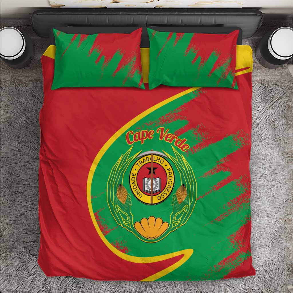 Cape Verde 1975-1992 Bedding Set Coat Of Arms Grunge Style LT14