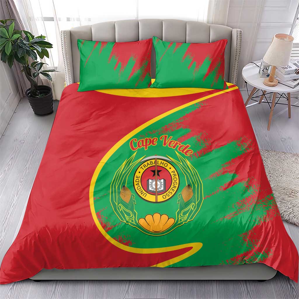 Cape Verde 1975-1992 Bedding Set Coat Of Arms Grunge Style LT14