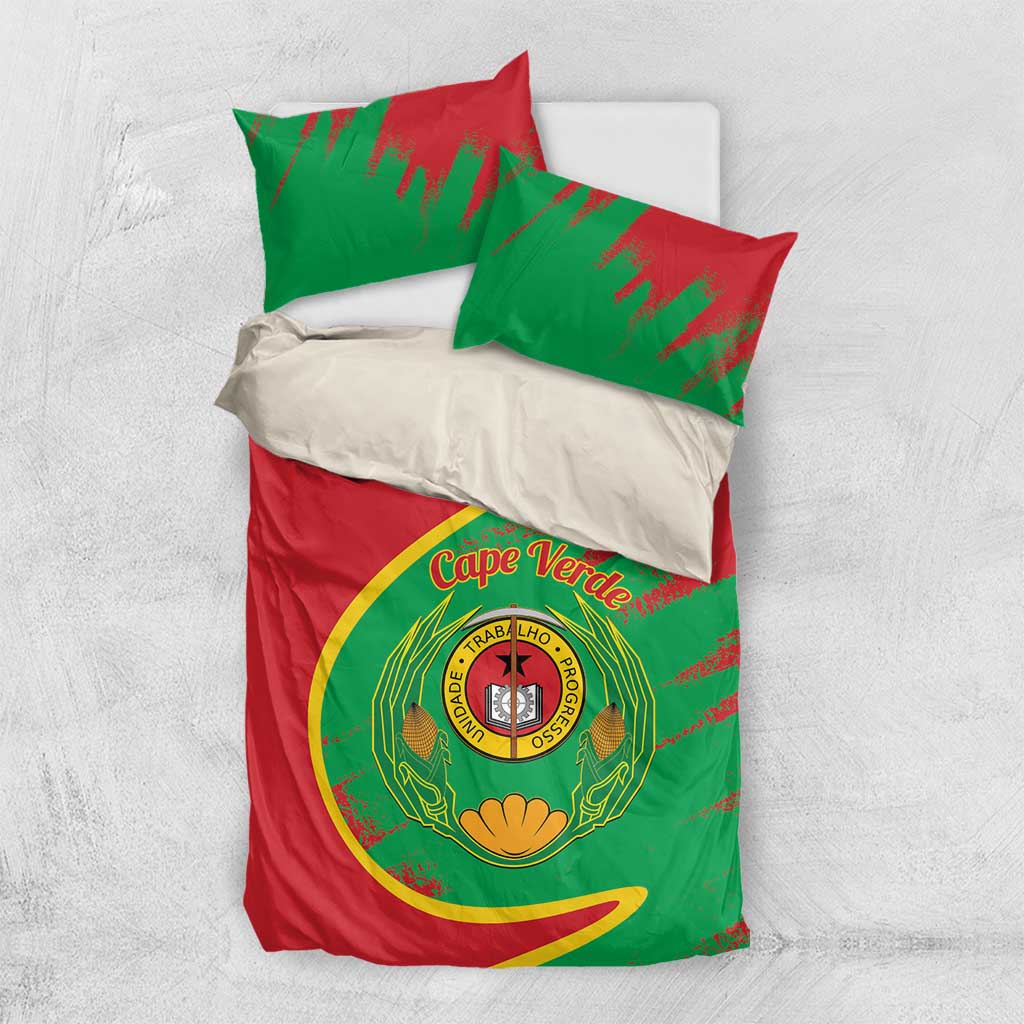 Cape Verde 1975-1992 Bedding Set Coat Of Arms Grunge Style LT14
