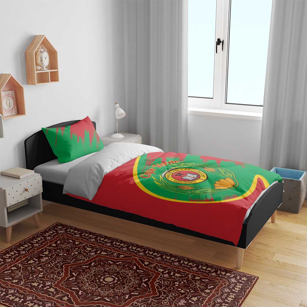 Cape Verde 1975-1992 Bedding Set Coat Of Arms Grunge Style LT14