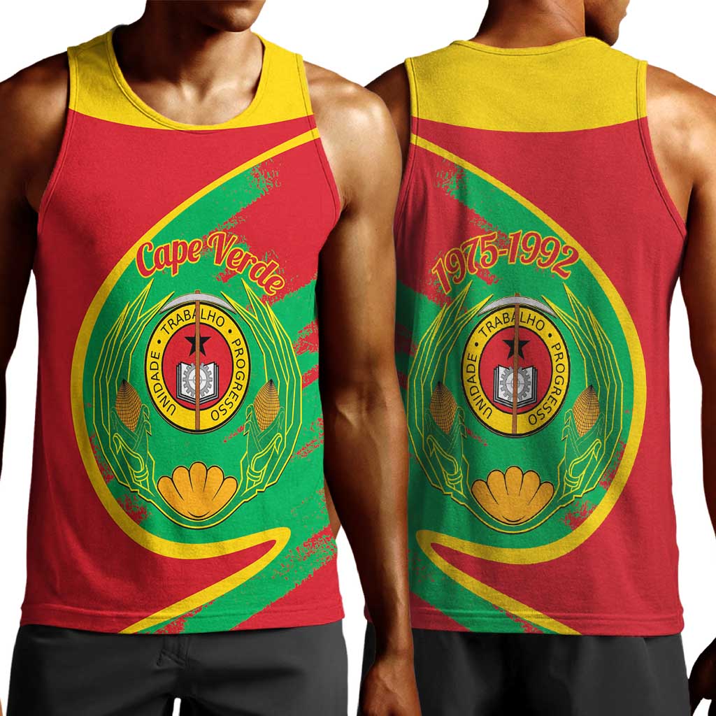 Cape Verde 1975-1992 Men Tank Top Coat Of Arms Grunge Style LT14