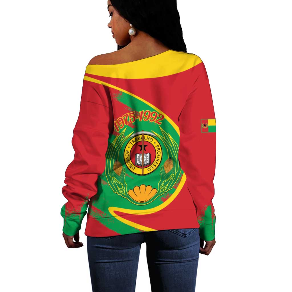 Cape Verde 1975-1992 Off Shoulder Sweater Coat Of Arms Grunge Style LT14