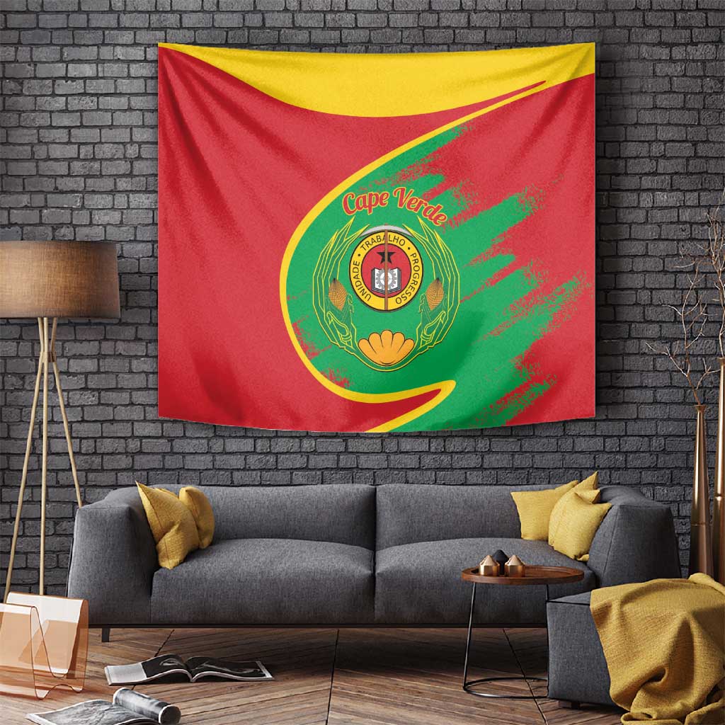 Cape Verde 1975-1992 Tapestry Coat Of Arms Grunge Style LT14